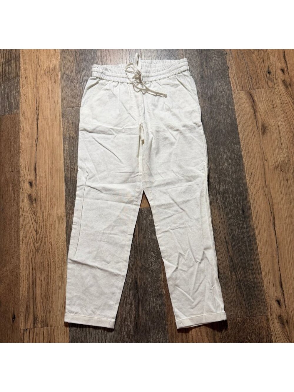 J. By J. Crew Tie Waist Linen Blend Pants White Size 4